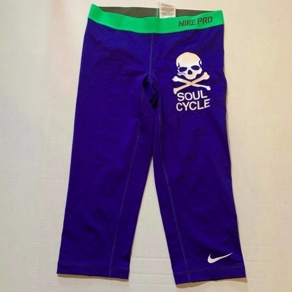 NIKE Pro Soul Cycle Cropped leggings Blue S - Picture 1 of 7